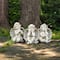 Gray Sitting Cherub Angel Outdoor Garden Statue Set